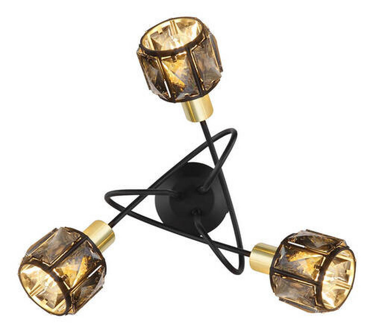 PLAFONIERĂ - auriu/negru, Design, sticlă/metal (38/24cm) - Globo