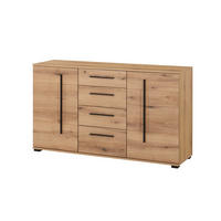 SIDEBOARD  150/86/42 cm 4 Schublade(n)  - Eichefarben/Schwarz, Design, Holzwerkstoff/Kunststoff (150/86/42cm) - Livetastic