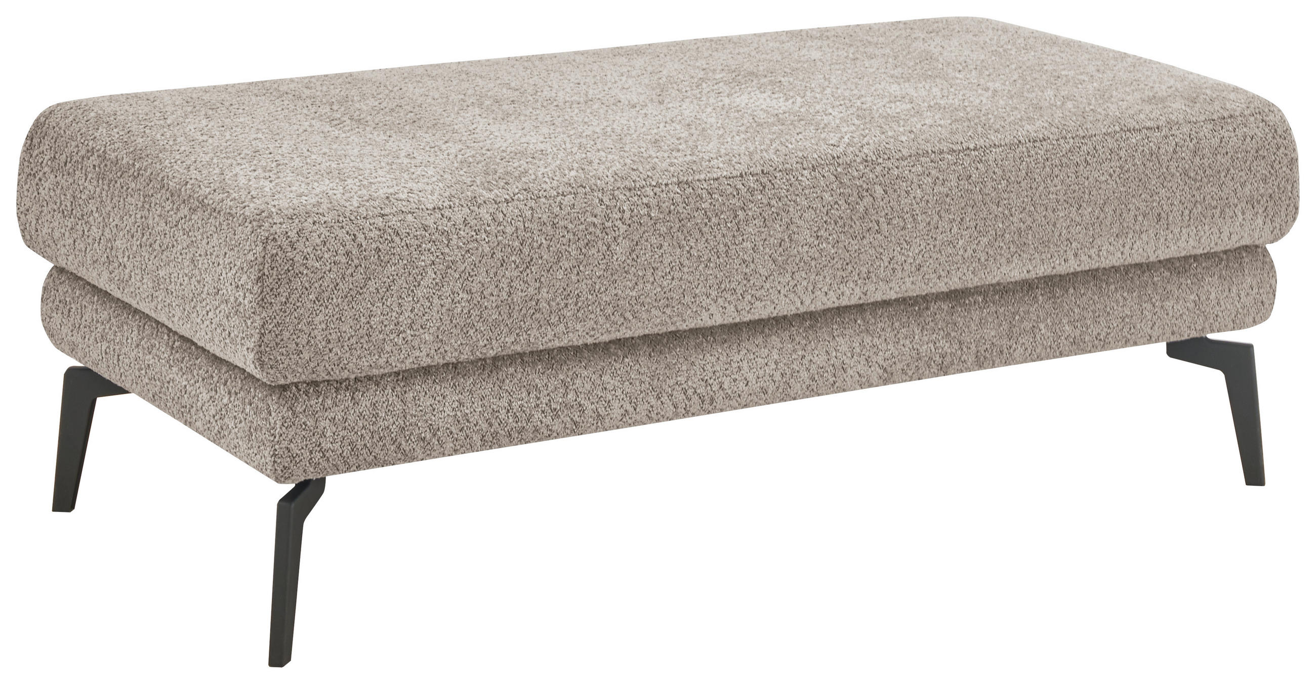 HOCKER Chenille Grau  - Schwarz/Grau, KONVENTIONELL, Textil/Metall (130/44/68cm) - SetOne by Musterring