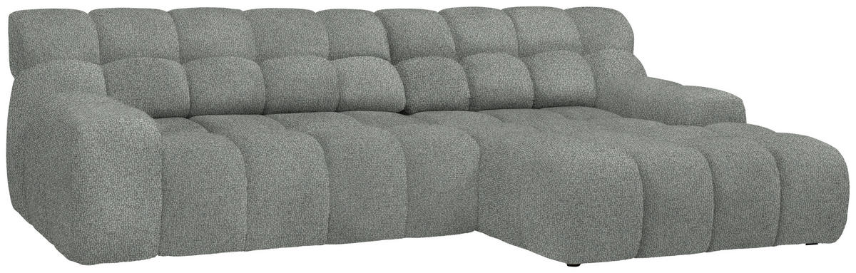 ECKSOFA in Webstoff Hellgrau  - Hellgrau/Schwarz, Modern, Kunststoff/Textil (297/180cm) - Welnova