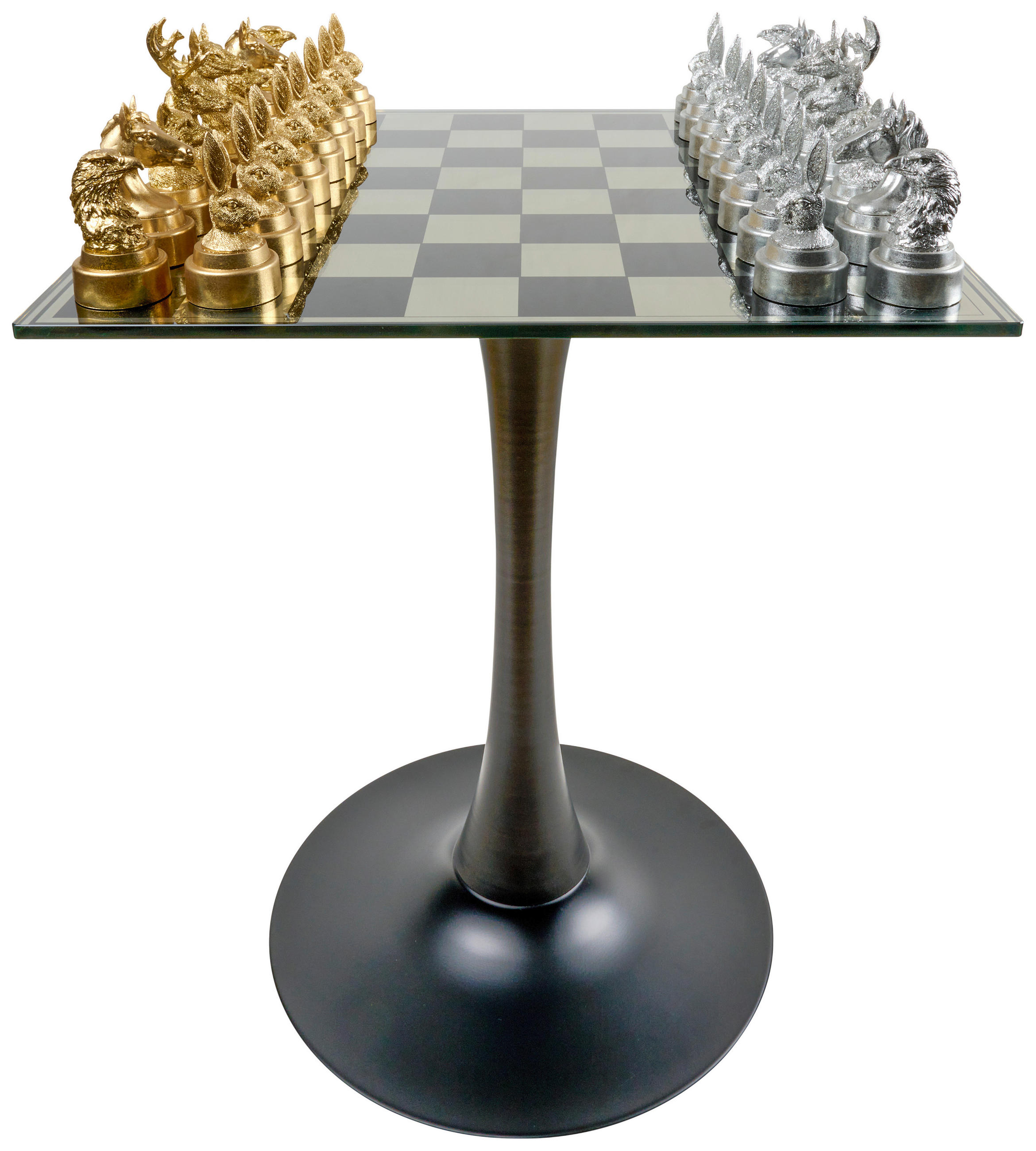 BEISTELLTISCH in Metall, Kunststoff, Glas  - Schwarz, Trend, Glas/Kunststoff (60/71/60cm) - Ambia Home