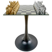 KISASZTAL fém, műanyag, Üveg  - fekete, Trend, műanyag/Üveg (60/71/60cm) - Ambia Home