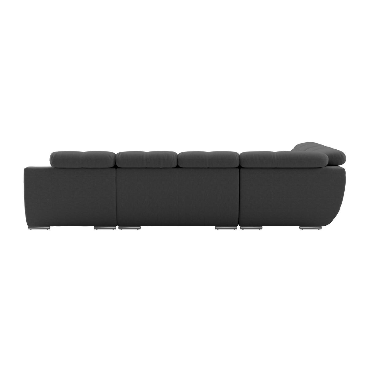 WOHNLANDSCHAFT MULTI Schwarz Chenille  - Chromfarben/Schwarz, MODERN, Textil/Metall (228/345/184cm) - Livetastic