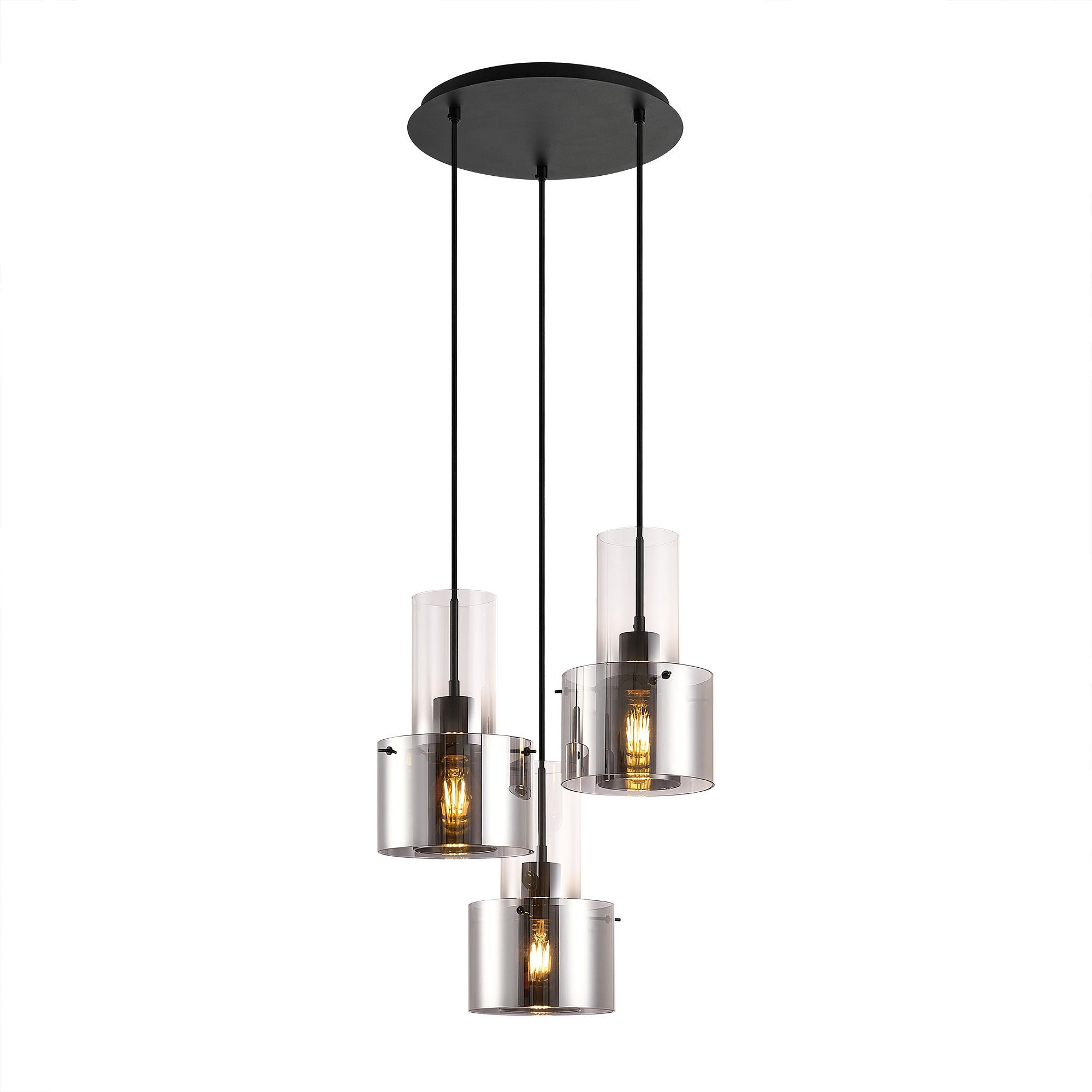 ZÁVĚSNÉ SVÍTIDLO, 33/150 cm  - tmavě šedá, Design, kov/sklo (33/150cm) - Dieter Knoll