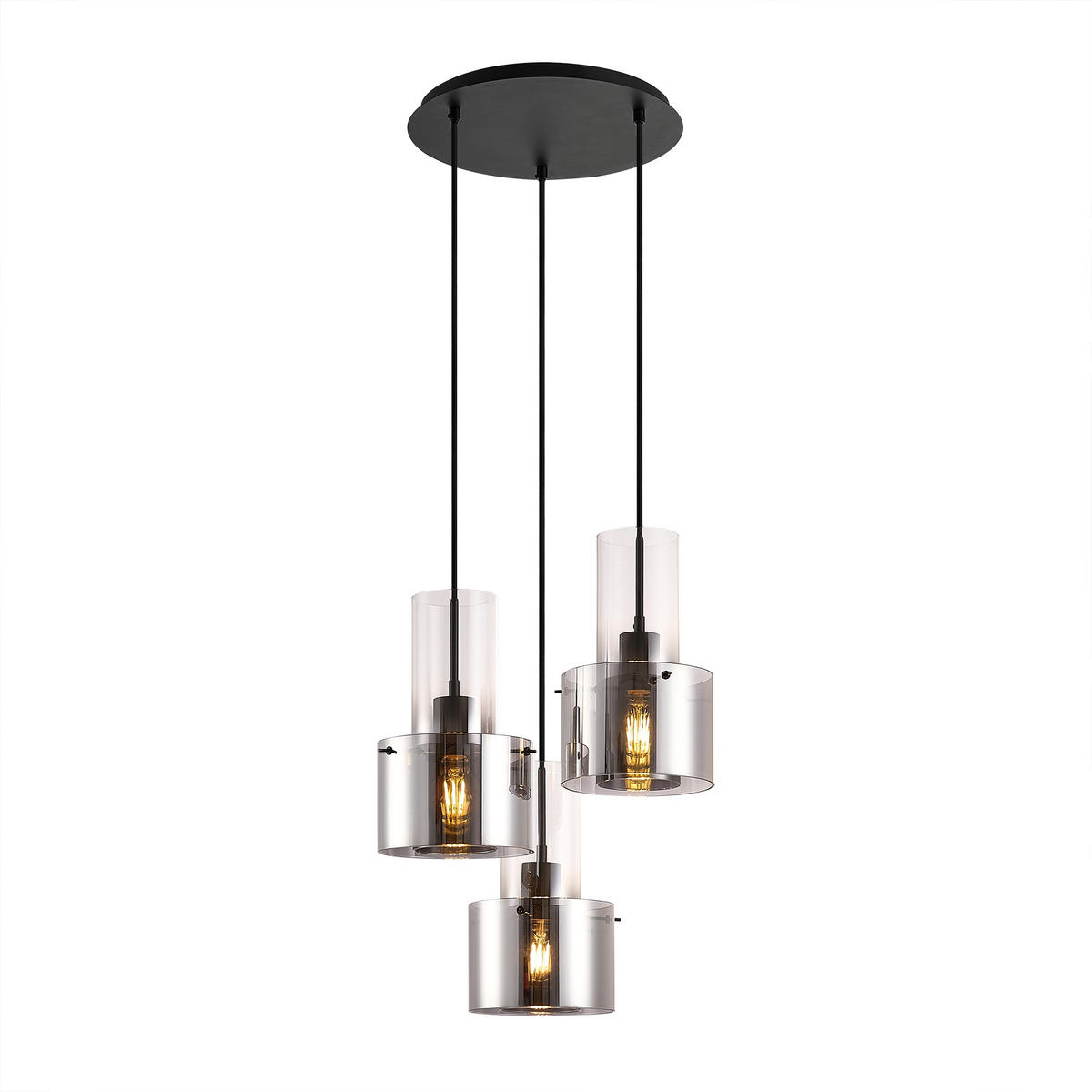 HÄNGELEUCHTE 33/150 cm  - Dunkelgrau, Design, Glas/Metall (33/150cm) - Dieter Knoll