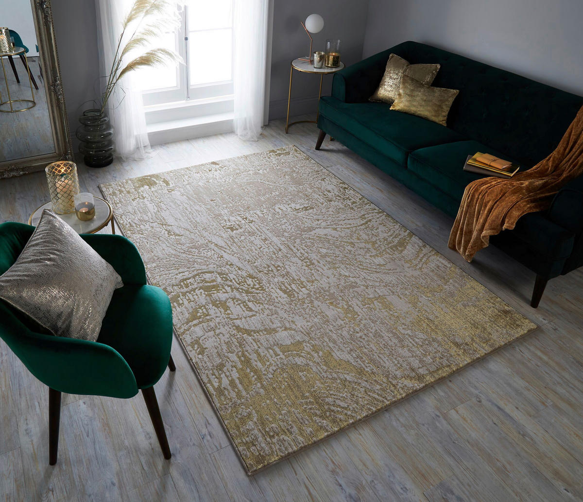 TKANÝ KOBEREC, 120/170 cm, barvy zlata - barvy zlata, Basics, textil (120/170cm)