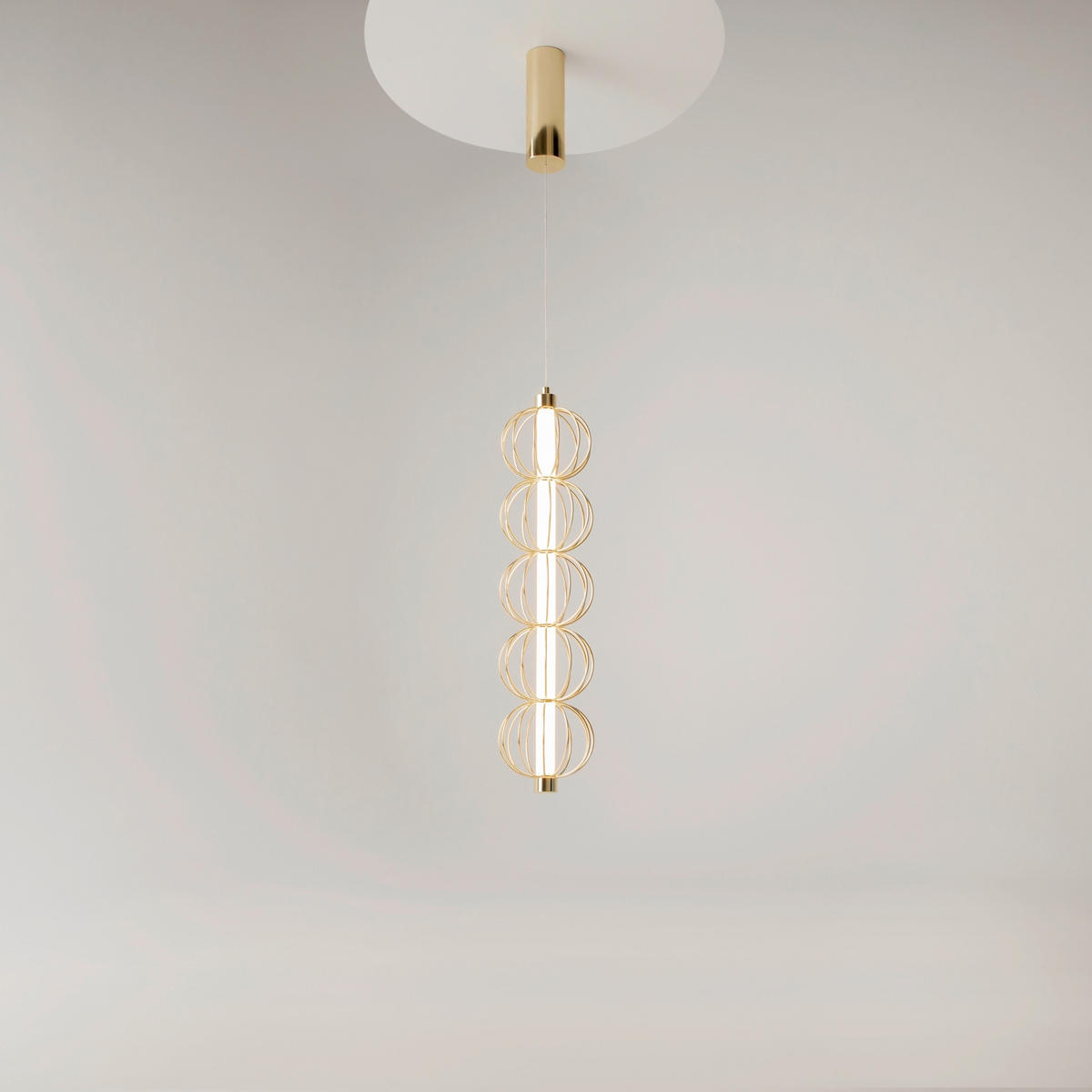 PENDELLAMPA Golden Cage 13.9/375.8 cm  - guldfärgad, Design, metall (13.9/375.8cm) - MAYTONI