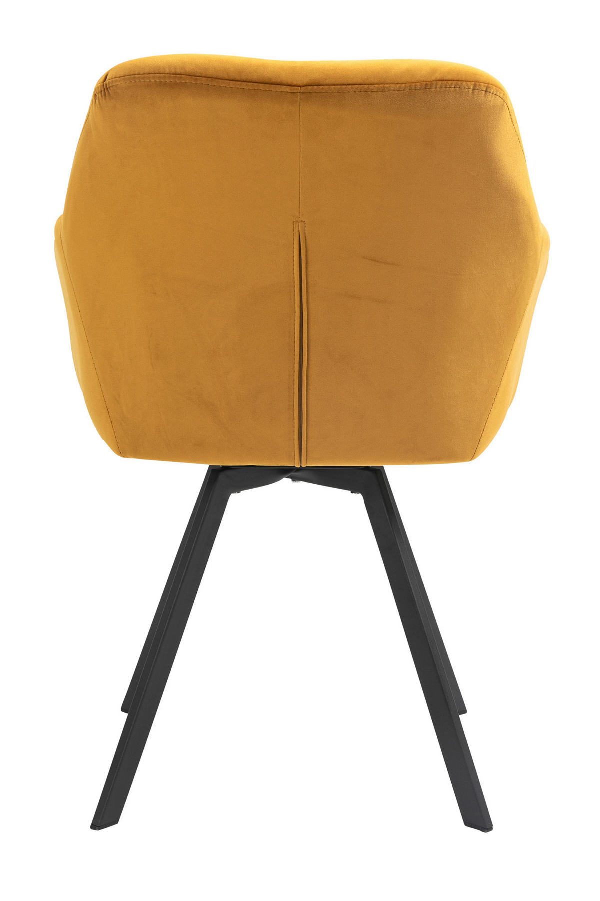 ARMLEHNSTUHL  in Samt  - Senfgelb/Schwarz, MODERN, Textil/Metall (61/85/62cm) - Livetastic