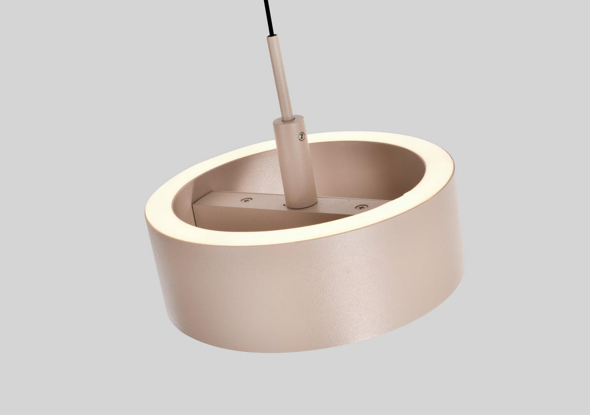 LED-HÄNGELEUCHTE Carnac 111/150/20 cm  - Sandfarben, Design, Kunststoff/Metall (111/150/20cm)