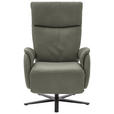 RELAXSESSEL Echtleder    - Schwarz/Grau, Design, Leder/Metall (70/117/85cm) - Dieter Knoll