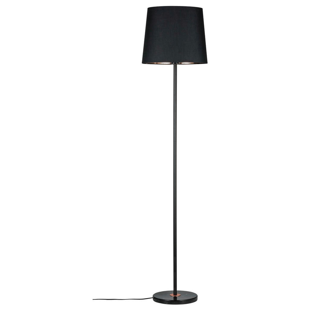 Stehlampe Enja Schwarz/Kupferfarben, Textil