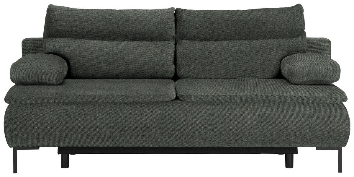 BOXSPRINGSOFA  in Webstoff Dunkelgrün  - Dunkelgrün/Schwarz, Design, Textil/Metall (202/93/100cm) - Novel