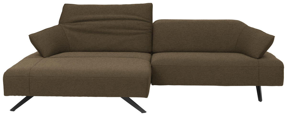 ECKSOFA in Struktur Hellbraun  - Hellbraun/Anthrazit, Design, Textil/Metall (165/276cm) - Himolla