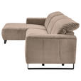 ECKSOFA  in Cord Taupe  180/266 cm  - Taupe/Schwarz, KONVENTIONELL, Textil/Metall (180/266cm) - Hom`in