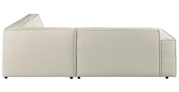 ECKSOFA Creme Cord  - Creme/Schwarz, KONVENTIONELL, Kunststoff/Textil (254/224cm) - Hom`in