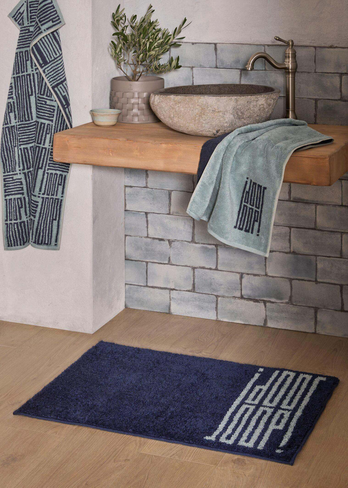 BADTEPPICH Blau 60/90 cm  - Blau, Basics, Naturmaterialien/Textil (60/90cm) - Joop!