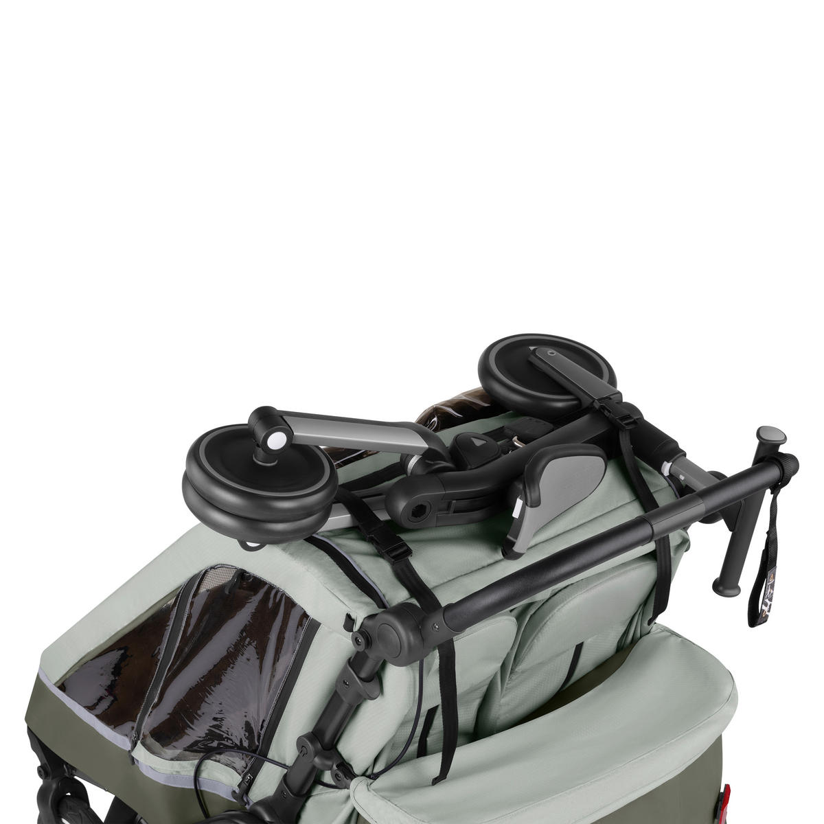 FAHRRADANHÄNGER   Tour 2  - Salbeigrün, Basics, Textil (81/53/56cm) - ABC Design