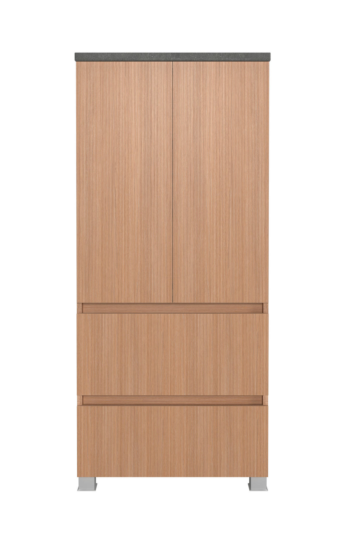 MIDISCHRANK 60/131/35 cm  - Eichefarben/Silberfarben, KONVENTIONELL, Holzwerkstoff/Kunststoff (60/131/35cm) - Xora