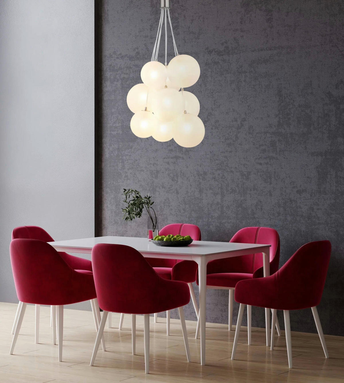 HÄNGELEUCHTE 45/90 cm  - Nickelfarben, Design, Glas/Kunststoff (45/90cm) - Collet's Monde