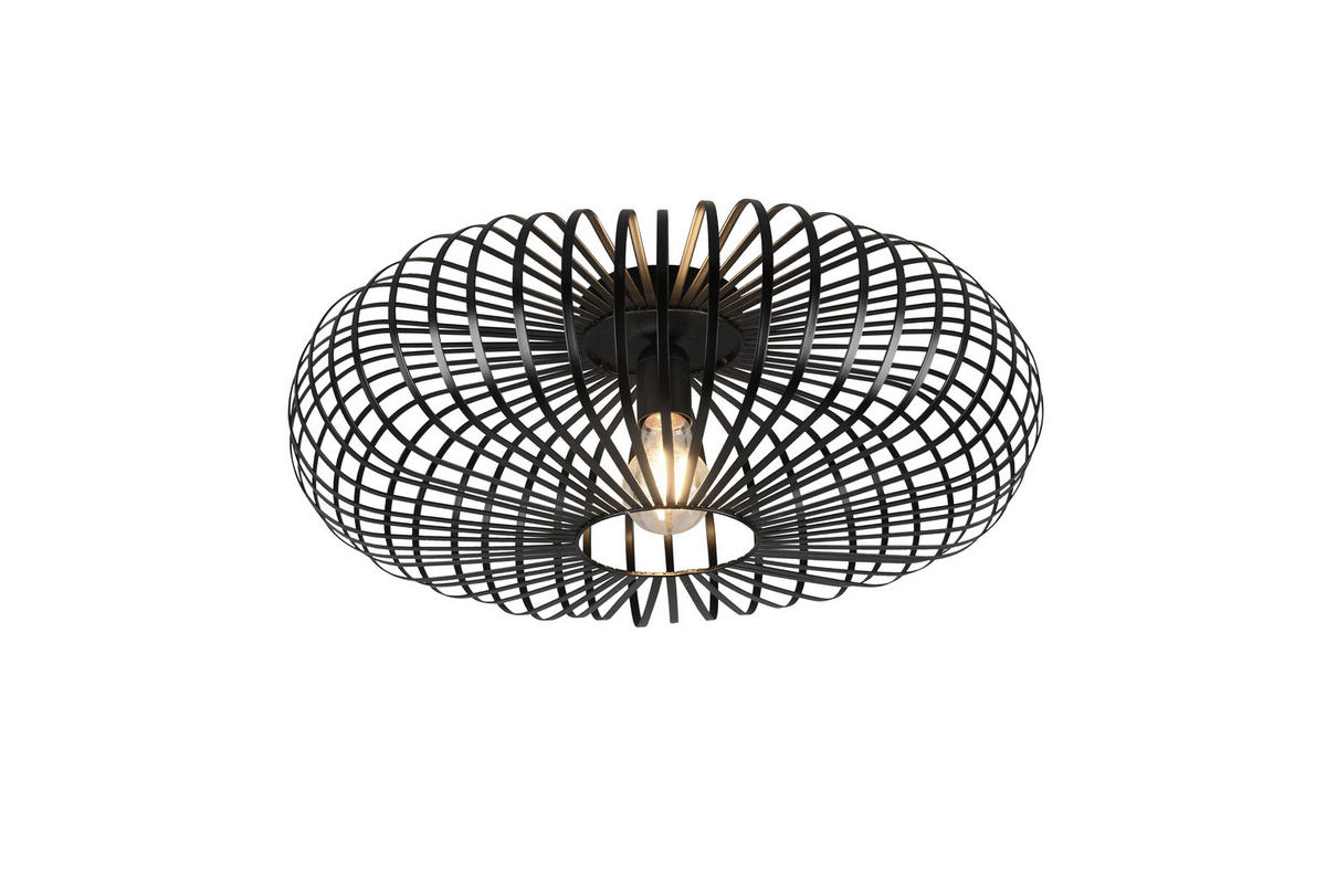 DECKENLEUCHTE Johann 50/18 cm   - Schwarz, Design, Metall (50/18cm) - Trio Leuchten