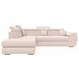 ECKSOFA  in Struktur Creme  - Chromfarben/Creme, KONVENTIONELL, Kunststoff/Textil (205/282cm) - Carryhome