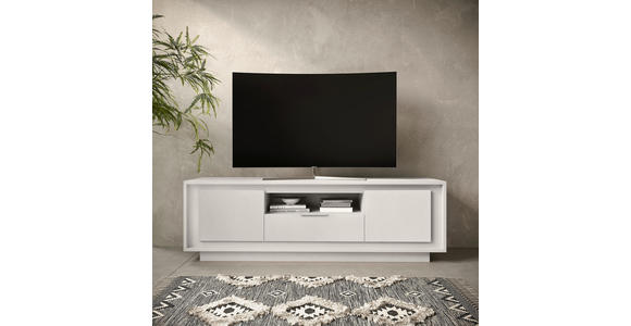 TV-ELEMENT Weiß 180/58/50 cm - Alufarben/Weiß, MODERN, Holzwerkstoff/Metall (180/58/50cm) - Carryhome