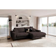 ECKSOFA  in Flachgewebe Mokka  253/177 cm  - Schwarz/Mokka, Design, Textil/Metall (253/177cm) - Dieter Knoll