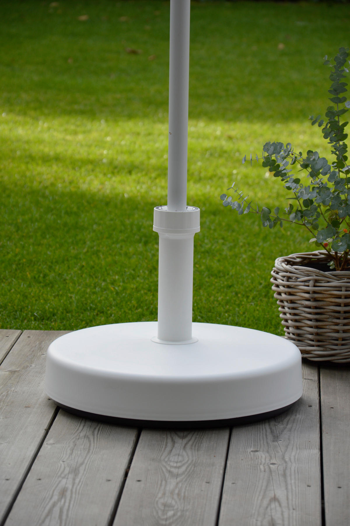 SONNENSCHIRMSTÄNDER Weiß  - Weiß, Basics, Kunststoff (46/33/46cm) - Jan Kurtz