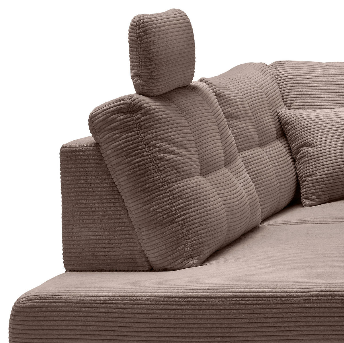 ECKSOFA Graubraun Cord  - Graubraun/Naturfarben, MODERN, Holz/Textil (206/274cm) - Livetastic