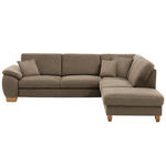 ECKSOFA in Mikrofaser Hellbraun  286/236 cm  - Wildeiche/Hellbraun, Natur, Holz/Textil (286/236cm) - Voleo
