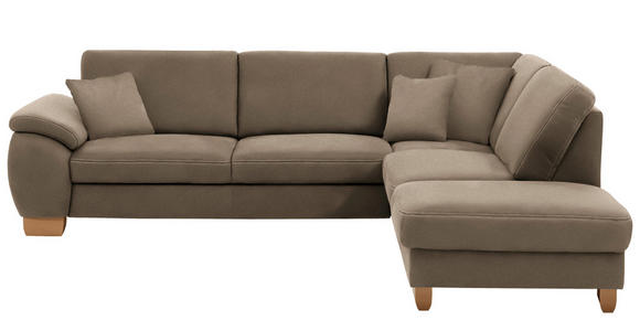 ECKSOFA in Mikrofaser Hellbraun  286/236 cm  - Wildeiche/Hellbraun, Natur, Holz/Textil (286/236cm) - Voleo