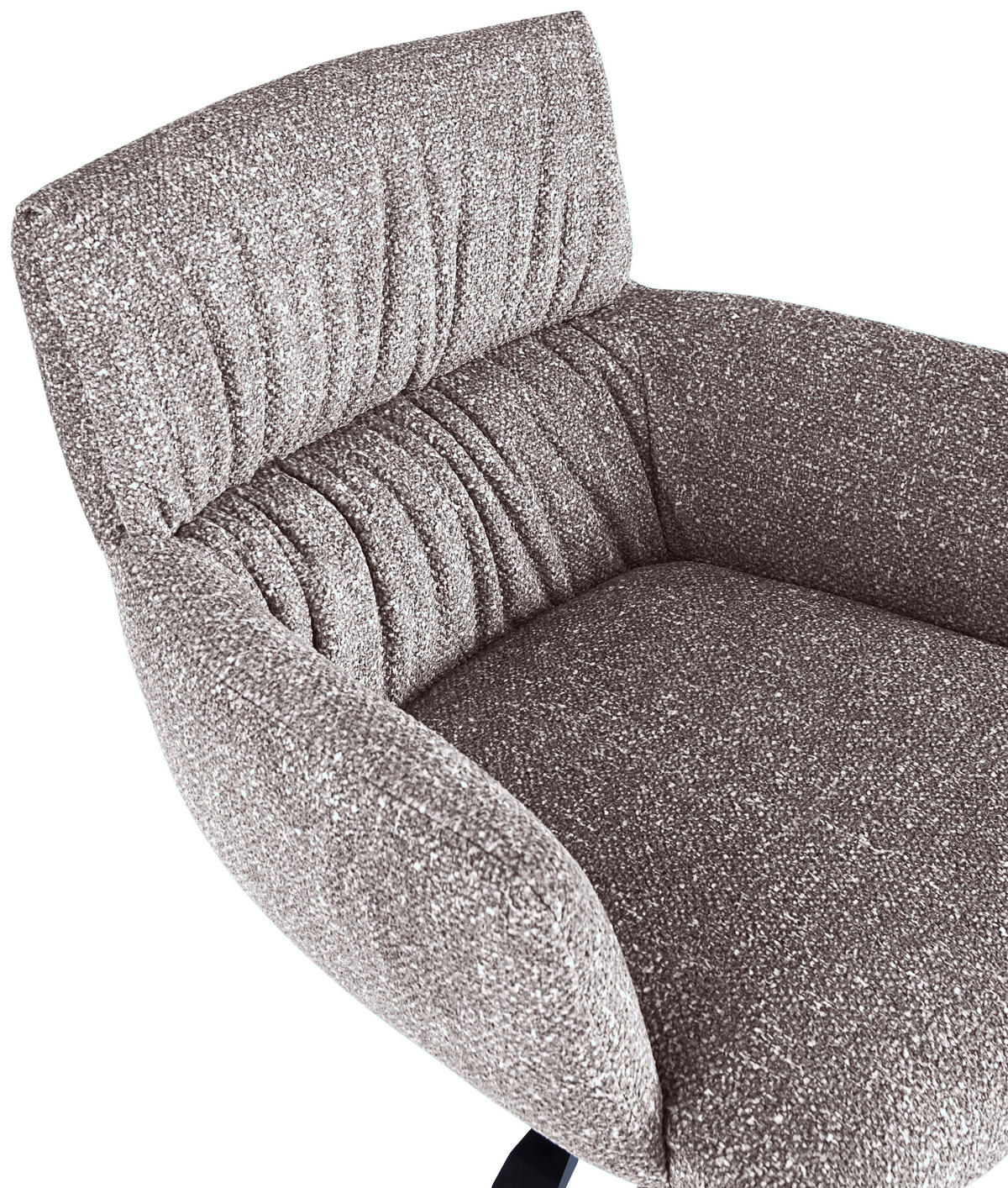 BARHOCKER Leinenoptik Cappuccino Eisen Sitzfläche 360° drehbar, automatische Rückholfunktion  - Schwarz/Cappuccino, Design, Textil/Metall (58/88-112/58cm) - Dieter Knoll