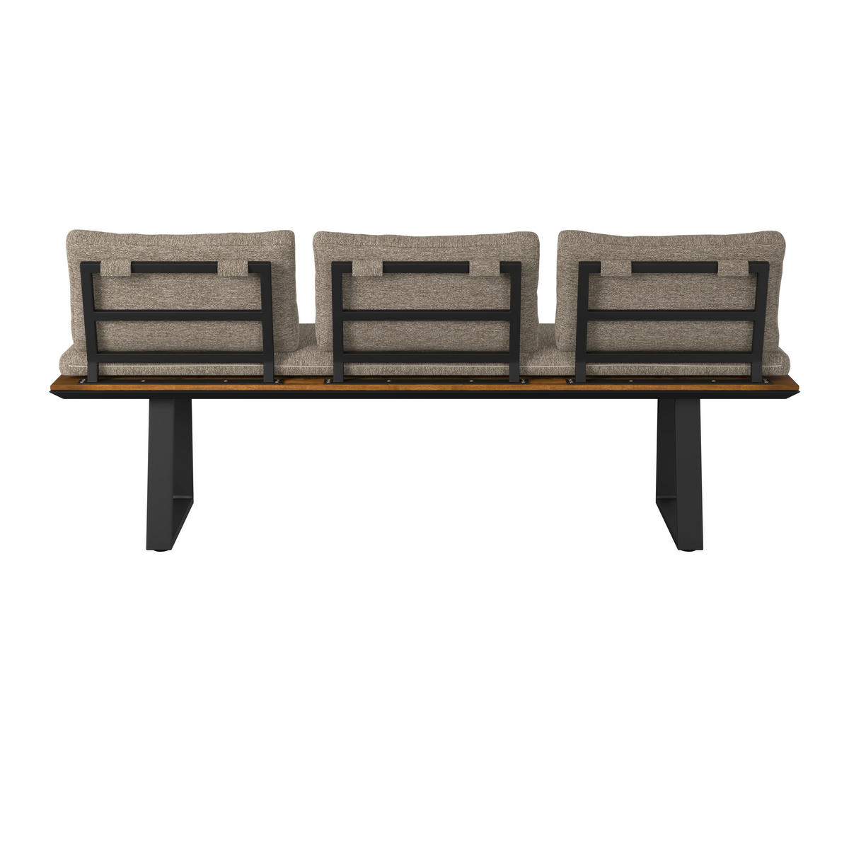 GARTENBANK 200/79/57 cm Recyclingholz, Teakholz  Aluminium, Stahl  - Anthrazit/Grau, Design, Holz/Textil (200/79/57cm) - Amatio