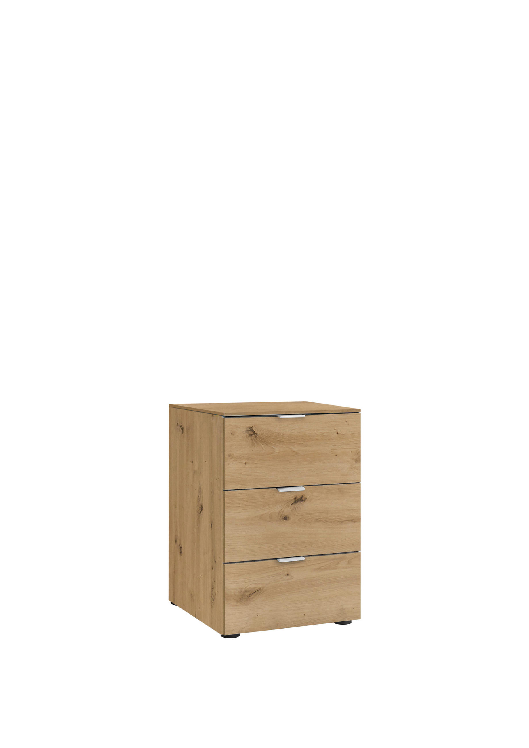 NACHTSCHRANK 40/58/40 cm  - Alufarben/Schwarz, Holzwerkstoff/Kunststoff (40/58/40cm) - Moderano