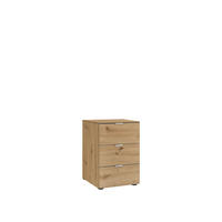 NACHTSCHRANK 40/58/40 cm  - Alufarben/Schwarz, Holzwerkstoff/Kunststoff (40/58/40cm) - Moderano