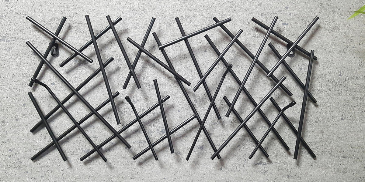 VÄGGHÄNGARE 60/30/5 cm  - svart, Design, metall (60/30/5cm)
