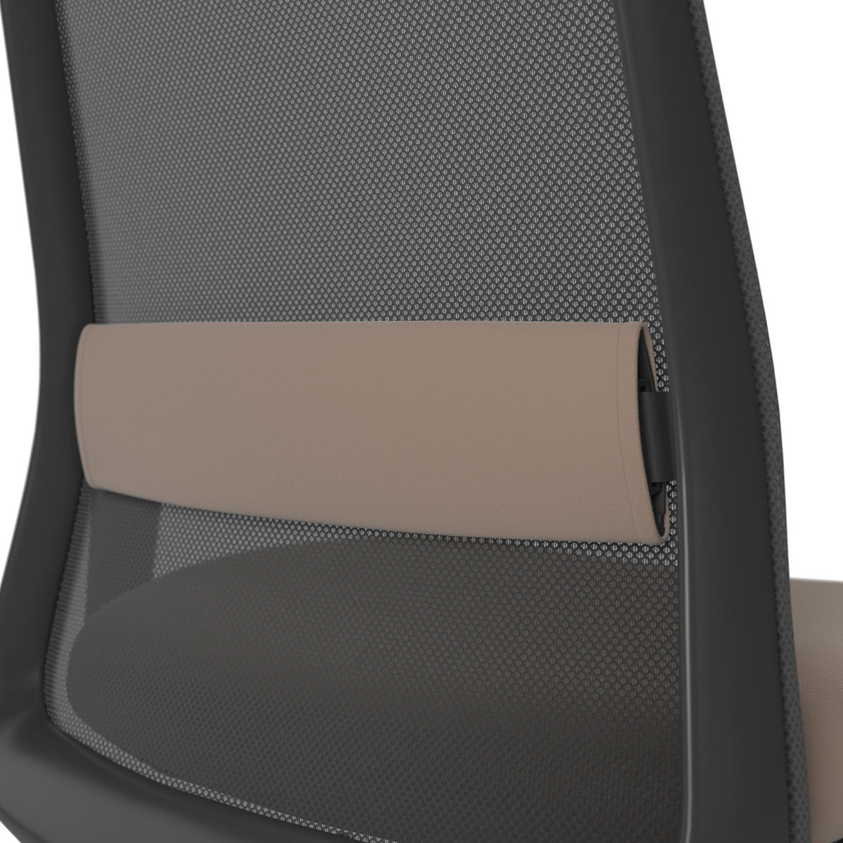 DREHSTUHL Lederlook Schwarz, Cappuccino  - Schwarz/Cappuccino, MODERN, Kunststoff/Textil (70/103-115/70cm)