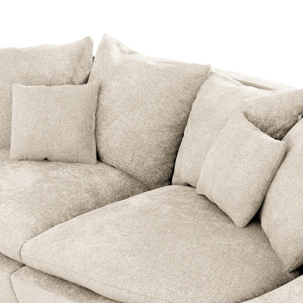 BIGSOFA in Chenille Silberfarben  - Silberfarben/Schwarz, Modern, Kunststoff/Textil (237/87/131cm) - Trendmanufaktur
