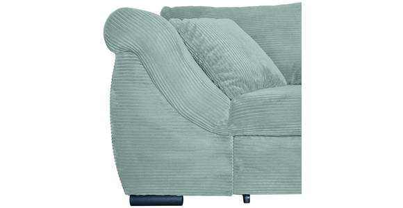 ECKSOFA Salbeigrün Cord  - Salbeigrün/Schwarz, KONVENTIONELL, Textil/Metall (258/168cm) - Carryhome