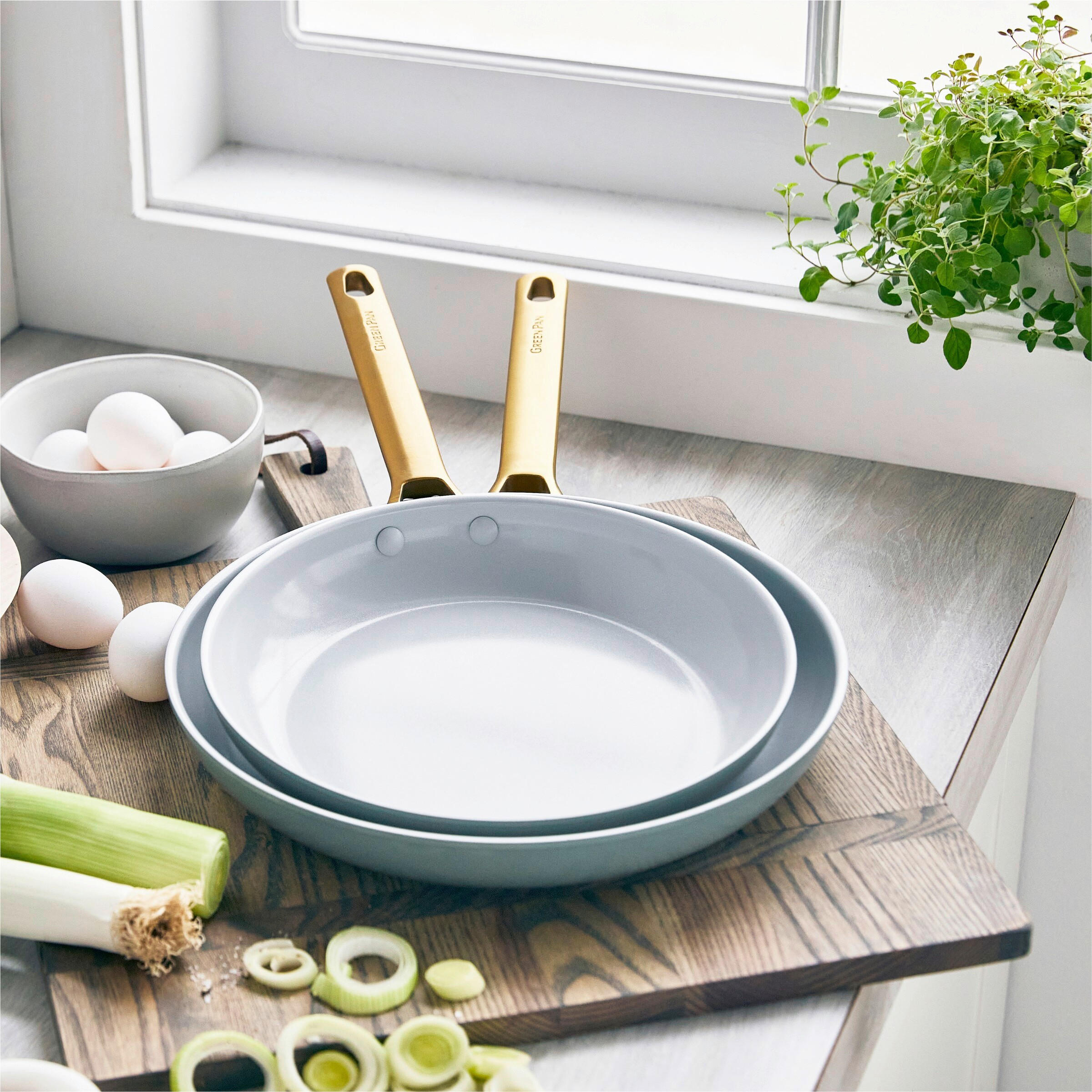 PFANNENSET Padova Reserve Aluminium, Edelstahl 2-teilig  - Goldfarben/Weiß, Basics, Metall (26 & 30cm) - GreenPan