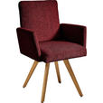 ARMLEHNSTUHL  in Chenille  - Eichefarben/Rot, Design, Holz/Textil (56/92/60cm) - Dieter Knoll