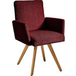 ARMLEHNSTUHL  in Chenille  - Eichefarben/Rot, Design, Holz/Textil (56/92/60cm) - Dieter Knoll