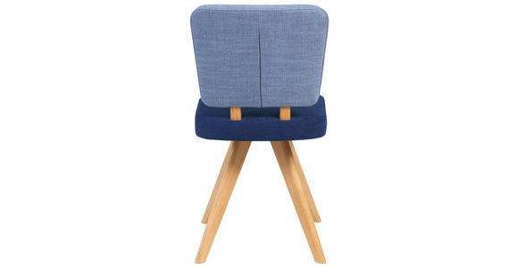 STUHL in Holz, Textil Blau, Eichefarben, Hellblau - Blau/Eichefarben, KONVENTIONELL, Holz/Textil (46/86/53cm) - Venda