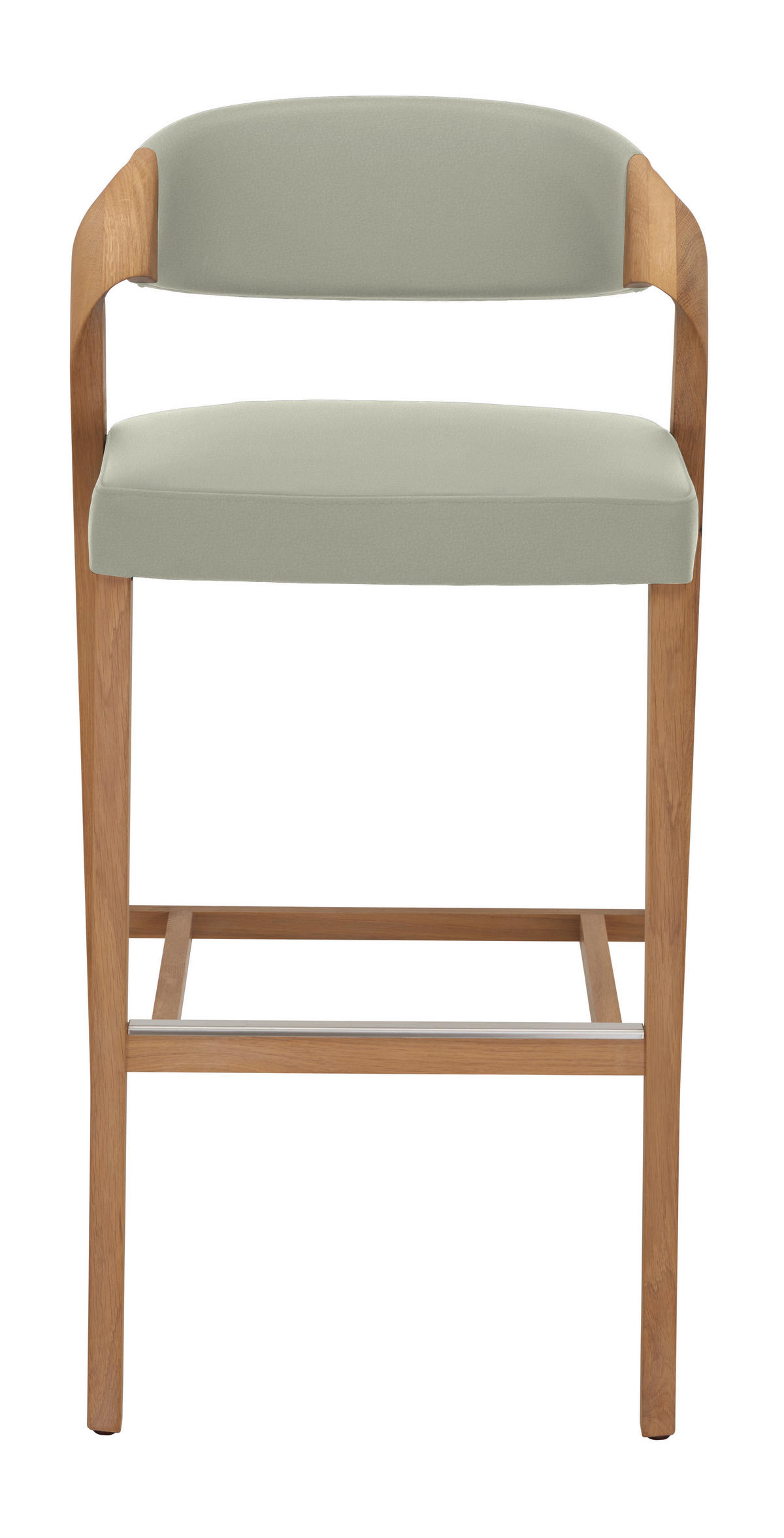 BARHOCKER Holz, Leder Wildeiche, Grauweiss  - Wildeiche/Grauweiss, Natur, Leder/Holz (52/103/52cm) - Voglauer