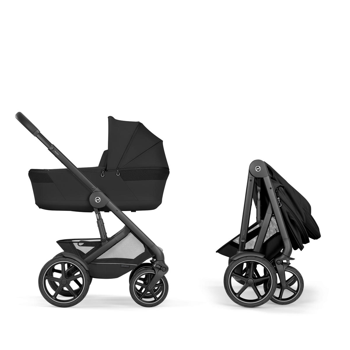 KINDERWAGEN Talos S BLK inkl. Fold-Carrycot  - Schwarz, Basics, Textil/Metall (93/60/115cm) - cybex GOLD