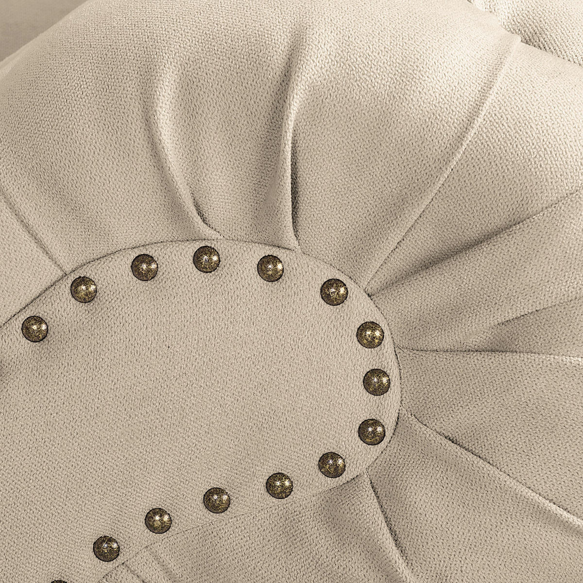 RÉCAMIERE Pako in Mikrofaser Creme  - Creme/Braun, Design, Holz/Textil (185/93/75cm) - Livetastic