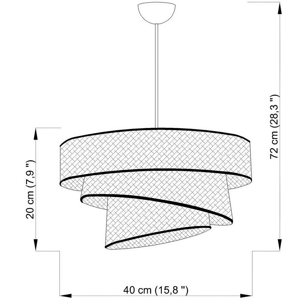 HÄNGELEUCHTE 40/72 cm   - Weiß, Design, Textil/Metall (40/72cm) - P & B