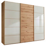 SCHWEBETÜRENSCHRANK  in Champagner, Eiche Bianco  - Eiche Bianco/Champagner, Natur, Glas/Holz (250/236/67cm) - Linea Natura