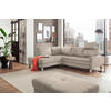 ECKSOFA in Mikrofaser Taupe  200/229 cm  - Taupe/Chromfarben, Design, Textil/Metall (200/229cm) - Pure Home Lifestyle