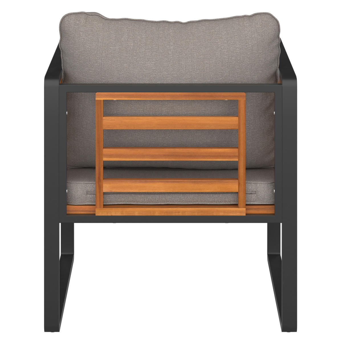 GARTENSET  - Schwarz/Akaziefarben, Design, Holz/Textil (128/68/90/70/70/41,5/68/68/50cm) - Ambia Garden